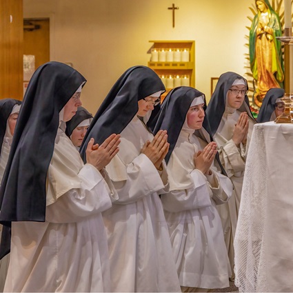 The Norbertine Sisters offer an hour of prayer during Eucharistic Adoration every day at midnight for mothers.