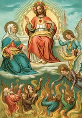 Jesus Christ, in His merciful love, purifies Holy Souls in Purgatory and welcomes them into Heaven.