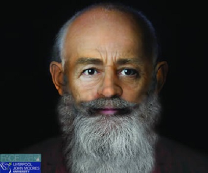 This is a fascinating, modern, forensic reconstruction of the face of Saint Nicholas.