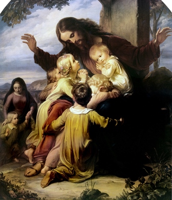 In this famous painting by Vogelstein, Jesus welcomes the little children who experience the love of God.